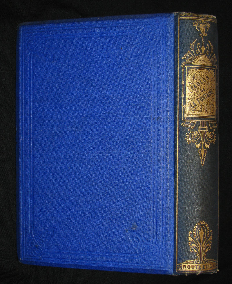1860 Rare French Victorian Book - Fables de Jean de La Fontaine Illustrated