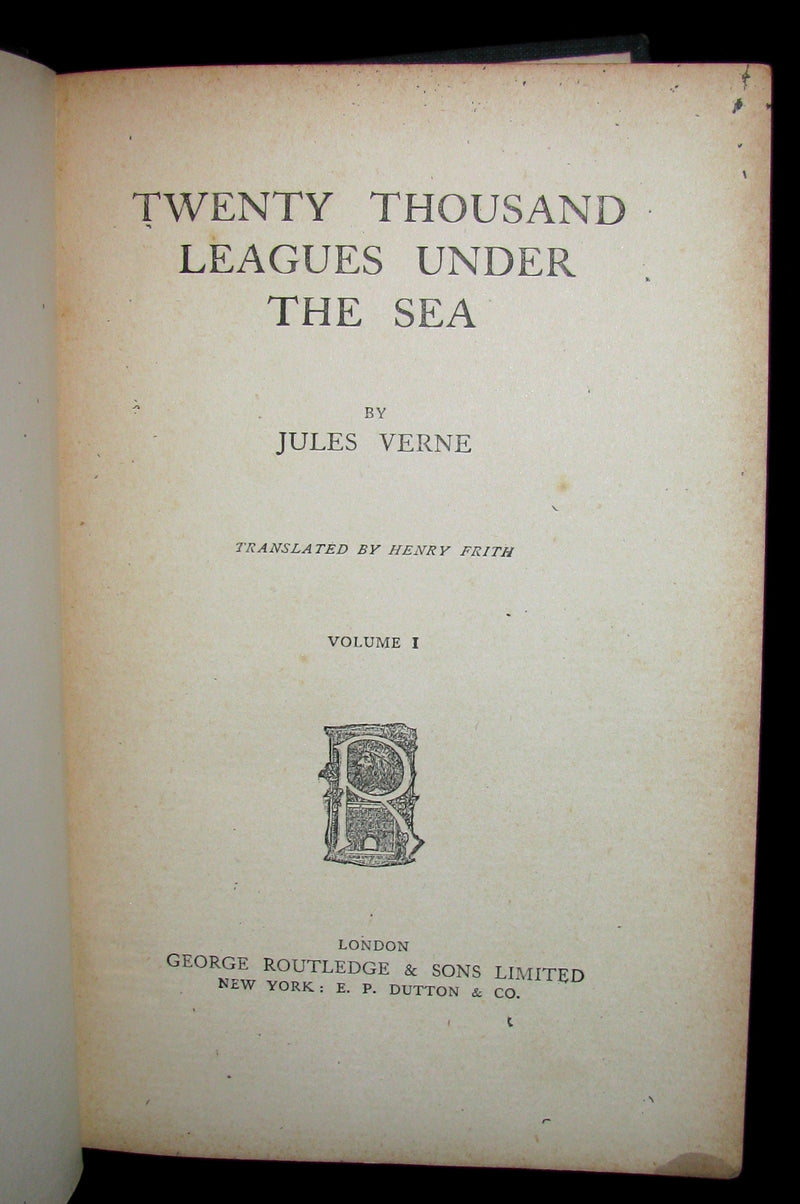 1900 Rare Book - Captain Hatteras - I. The English at the North Pole (with) II. The Field of Ice by Jules Verne