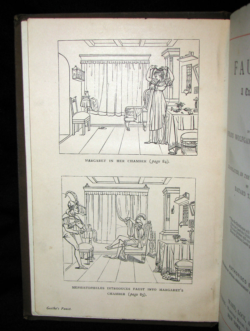 1890 Rare Victorian Book -   Faust - A Tragedy by Goethe, Illustrated.