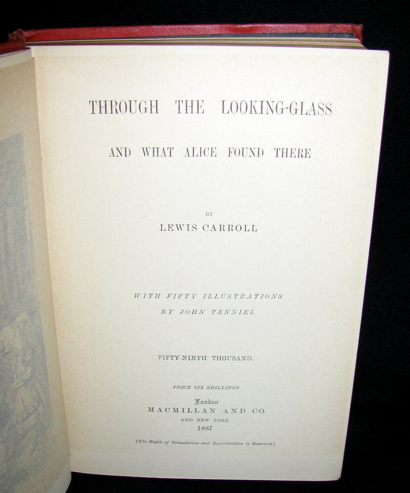 1887 Rare Victorian Book - Through the Looking Glass, and What Alice Found There by Lewis Carroll