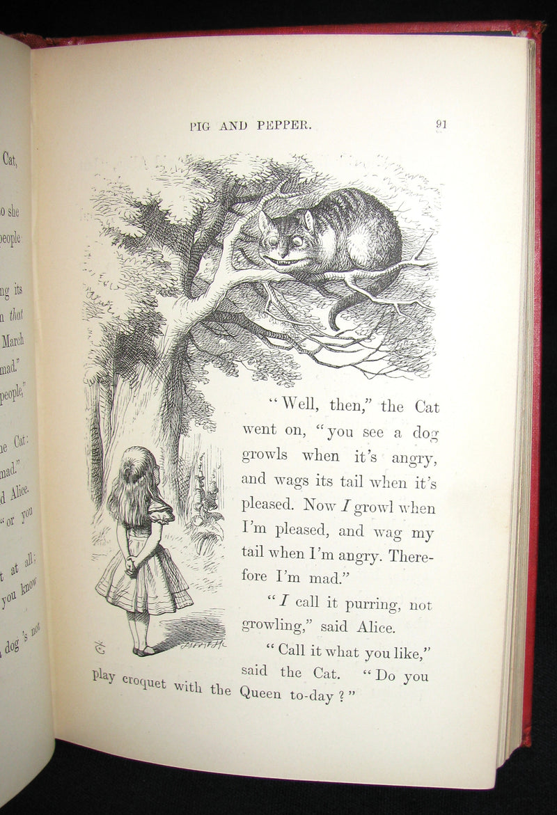 1885 Rare Victorian Book - Alice's Adventures in Wonderland by Lewis Carroll
