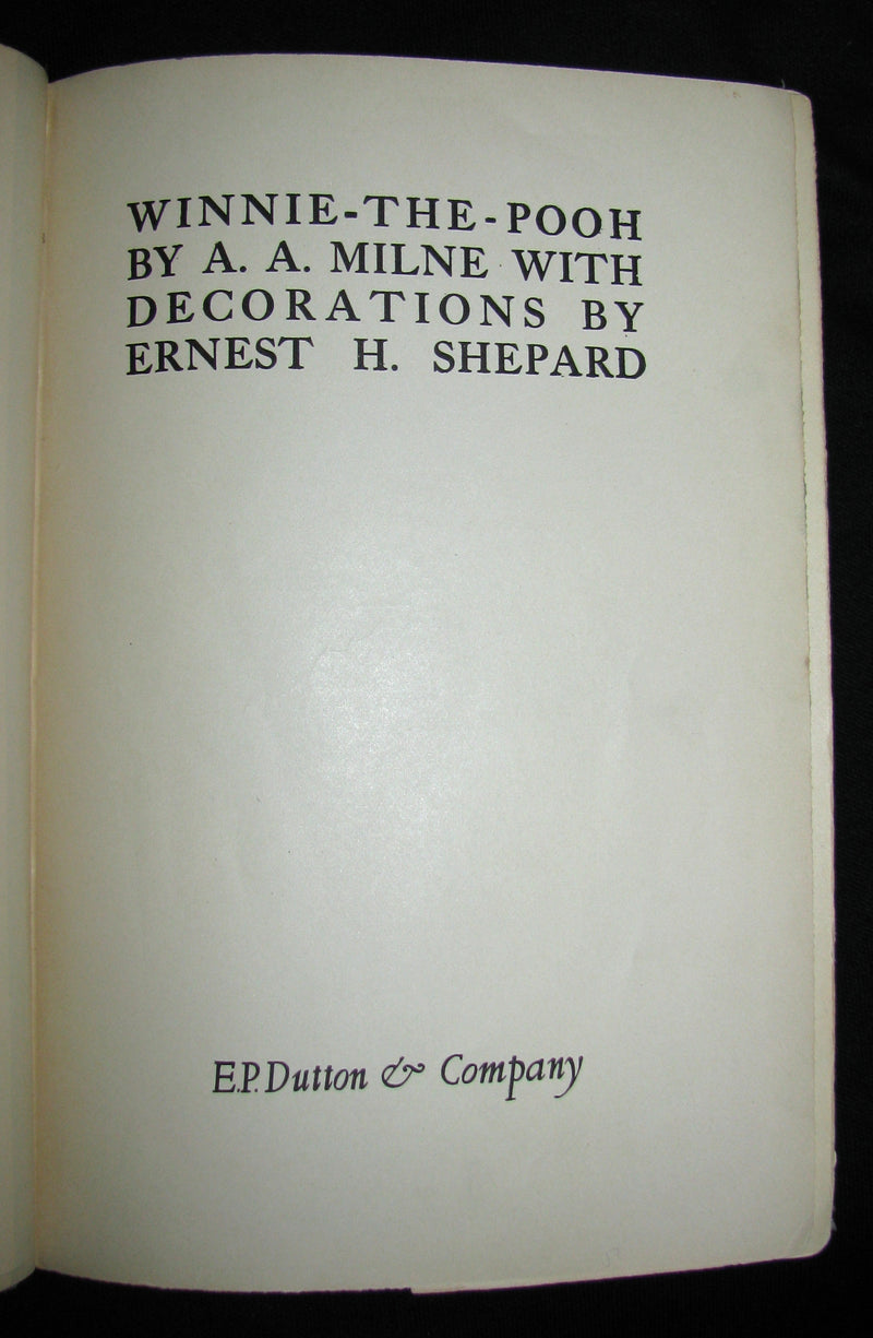 1926  First Edition - A. A. Milne & Ernest H. Shepard -  WINNIE-THE-POOH