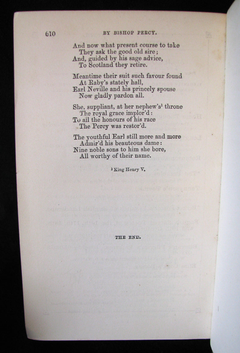 1865 Rare Victorian Book -  Reliques of Ancient English Poetry and Old Heroic Ballads collected  by Thomas Percy
