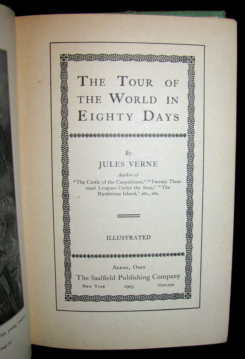 1903 Rare Book - The Tour of the World in Eighty Days by Jules Verne - Rare edition