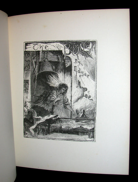 1881 Rare Victorian Book - The Bells by Edgar Allan POE (Illustrated)