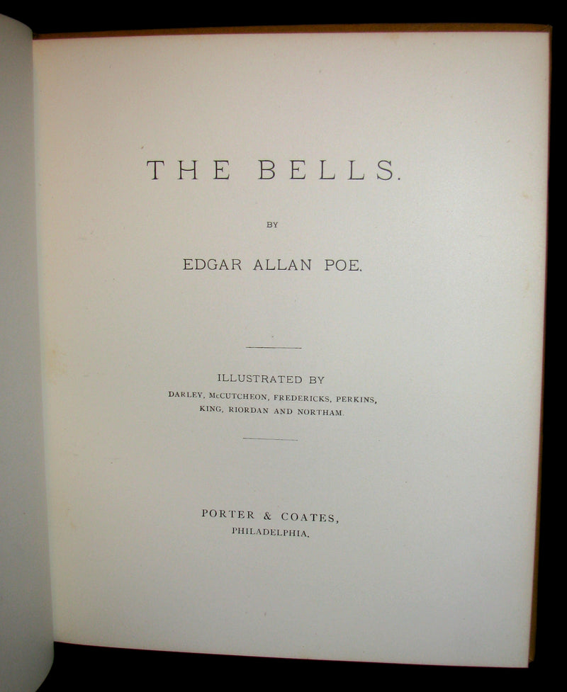 1881 Rare Victorian Book - The Bells by Edgar Allan POE (Illustrated)