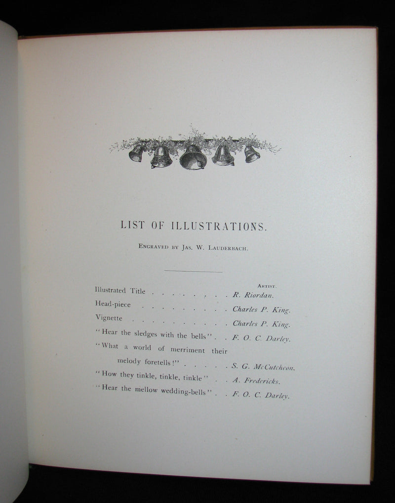 1881 Rare Victorian Book - The Bells by Edgar Allan POE (Illustrated)