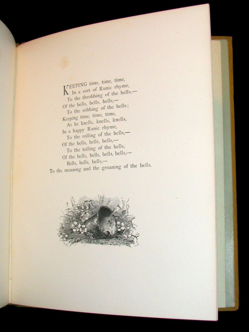 1881 Rare Victorian Book - The Bells by Edgar Allan POE (Illustrated)