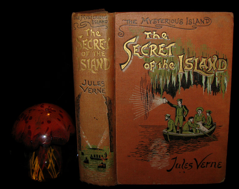 1906 Rare Illustrated Book - The Secret of the Island by Jules Verne