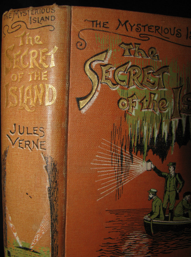 1906 Rare Illustrated Book - The Secret of the Island by Jules Verne