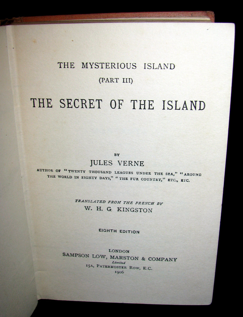 1906 Rare Illustrated Book - The Secret of the Island by Jules Verne
