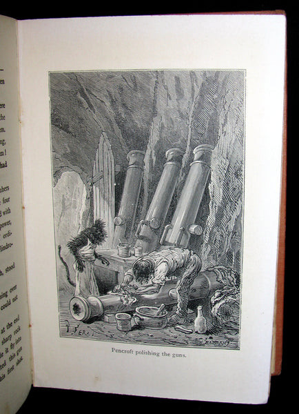 1906 Rare Illustrated Book - The Secret of the Island by Jules Verne