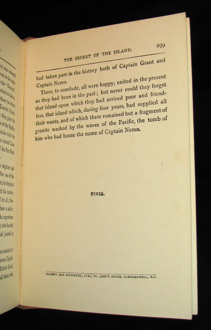 1906 Rare Illustrated Book - The Secret of the Island by Jules Verne