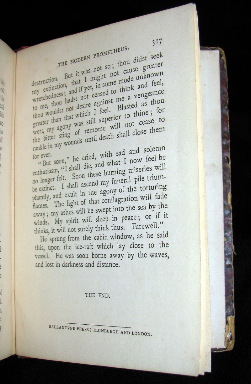 1888 Very Rare Book - FRANKENSTEIN  or, The Modern Prometheus by Mary Shelley