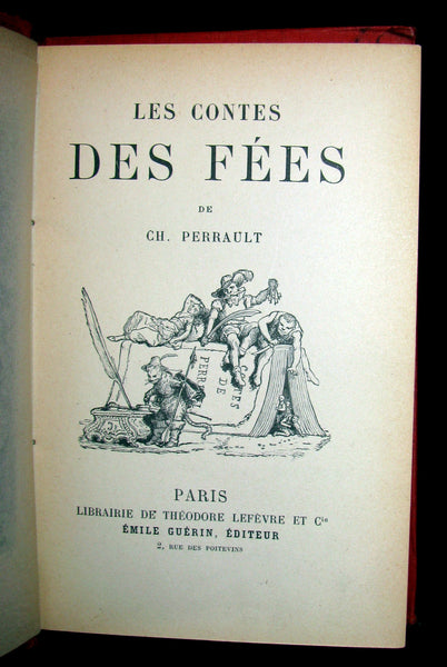 1890 Rare illustrated French Book ~ Contes des Fees -  Fairy Tales by Perrault