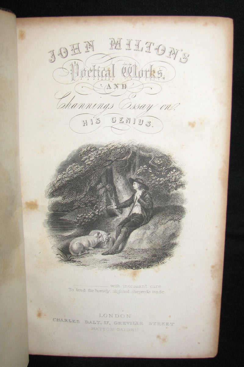 1850 Rare Book ~  John Milton's Poetical Works: A Memoir, and Essay on His Poetical Genius Together with Addison's Critique on the Paradise Lost.