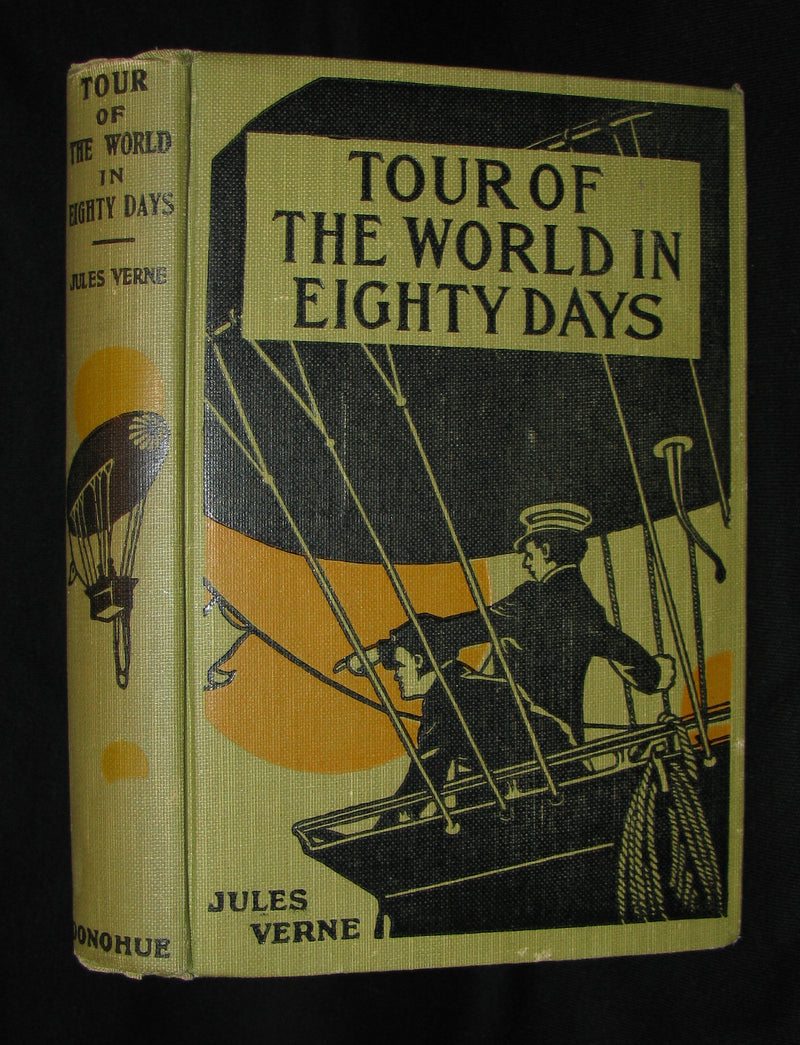 1918 Rare Book - The Tour of the World in Eighty Days by Jules Verne - Rare edition