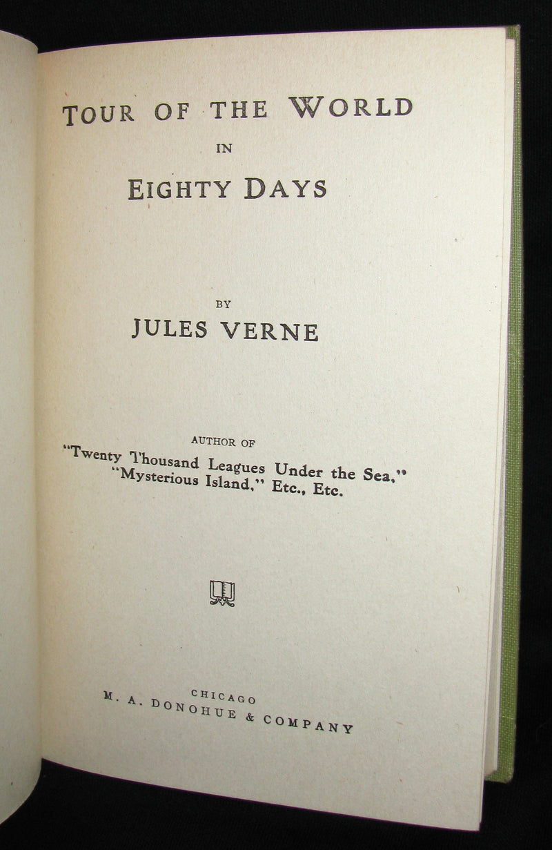 1918 Rare Book - The Tour of the World in Eighty Days by Jules Verne - Rare edition