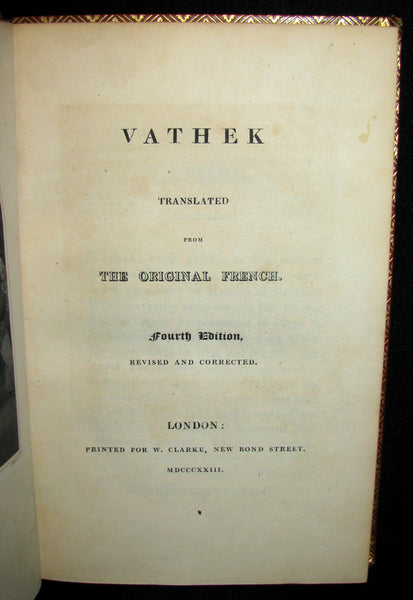 1823 Rare Gothic Book - Vathek (an Arabian Tale) by William Thomas Beckford