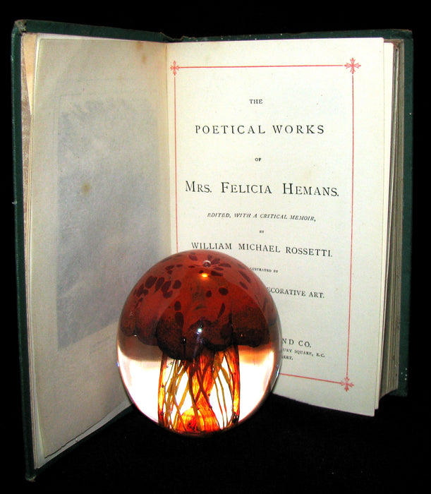 1890's Rare Victorian Book - The Poetical Works Of Mrs Hemans, Edited With A Critical Memoir by William Michael Rossetti