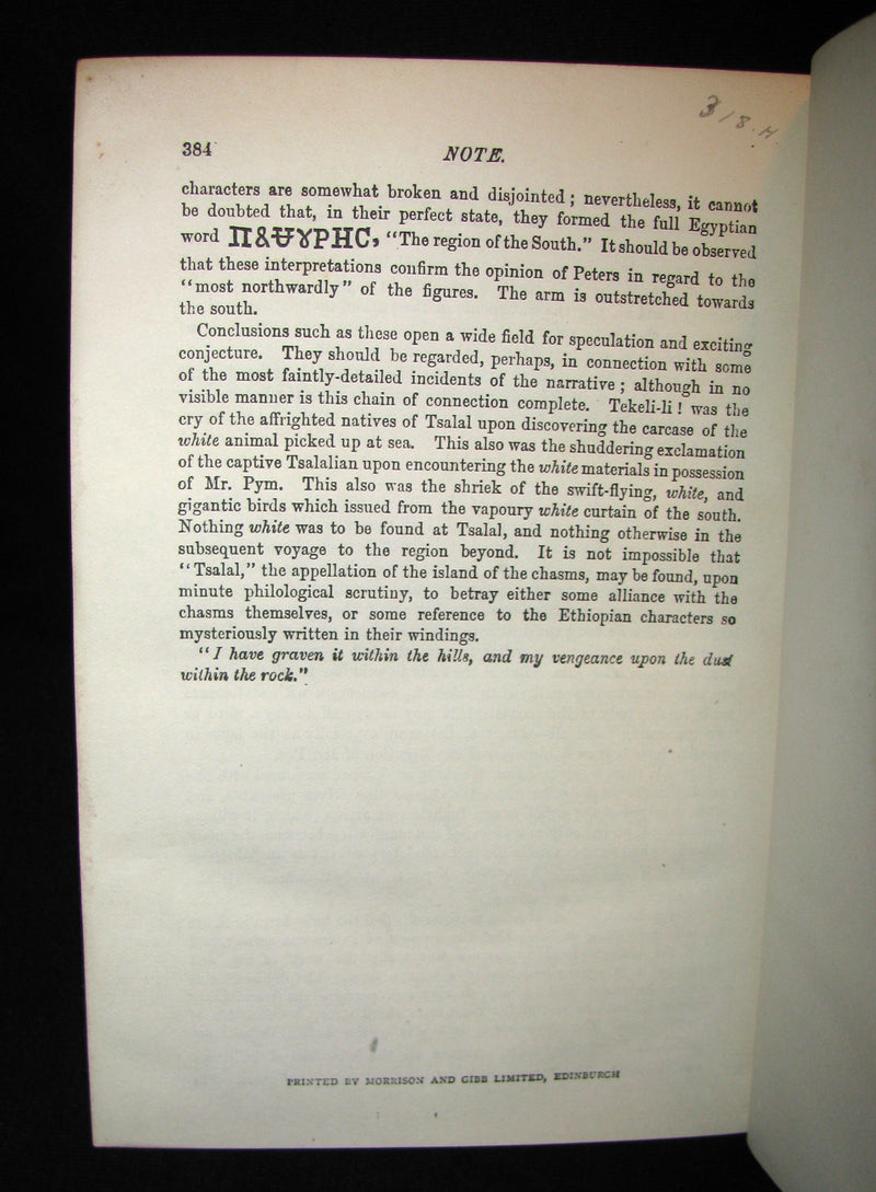 1888 Rare Victorian Book - The Complete Poetical Works and Essays on Poetry of EDGAR ALLAN POE together with his Narrative of Arthur Gordon Pym