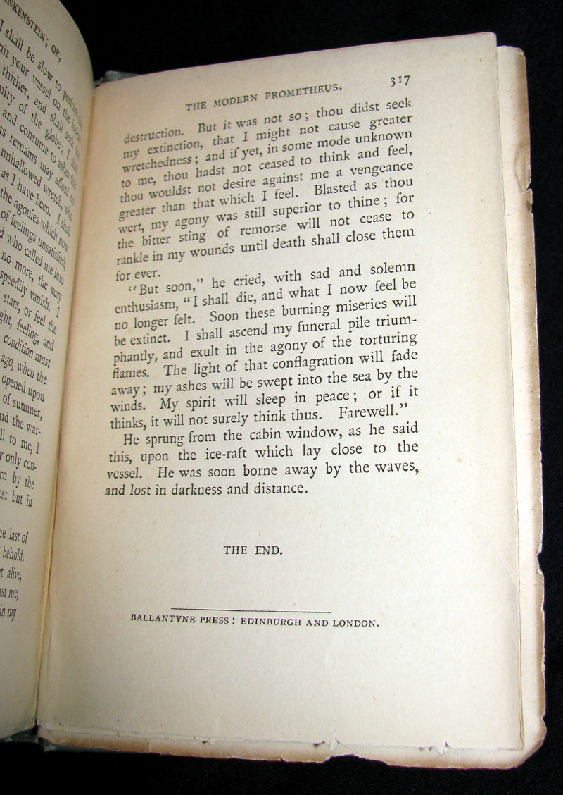 1888 Rare Gothic Book - FRANKENSTEIN  or, The Modern Prometheus by Mary Shelley
