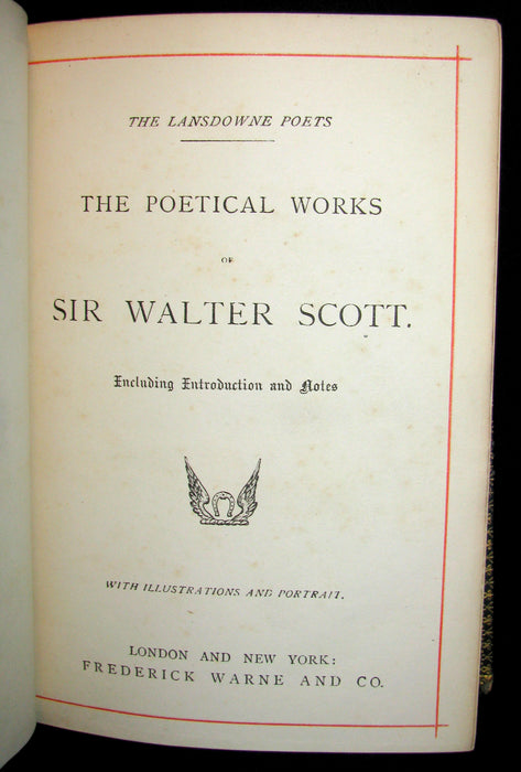 1880's Rare Book ~  The Poetical Works of Sir Walter Scott Illustrated