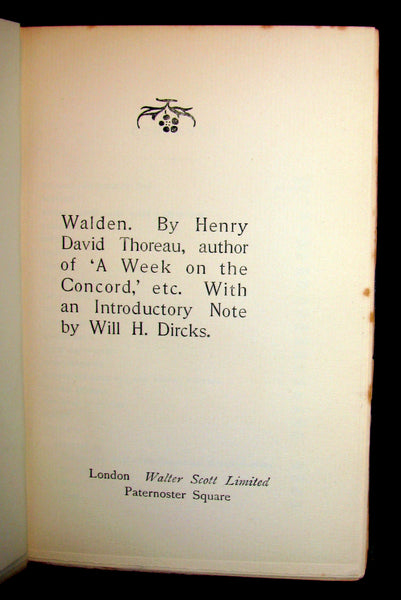 1886 Rare Victorian Book - WALDEN by Henry David Thoreau