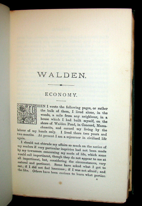 1886 Rare Victorian Book - WALDEN by Henry David Thoreau