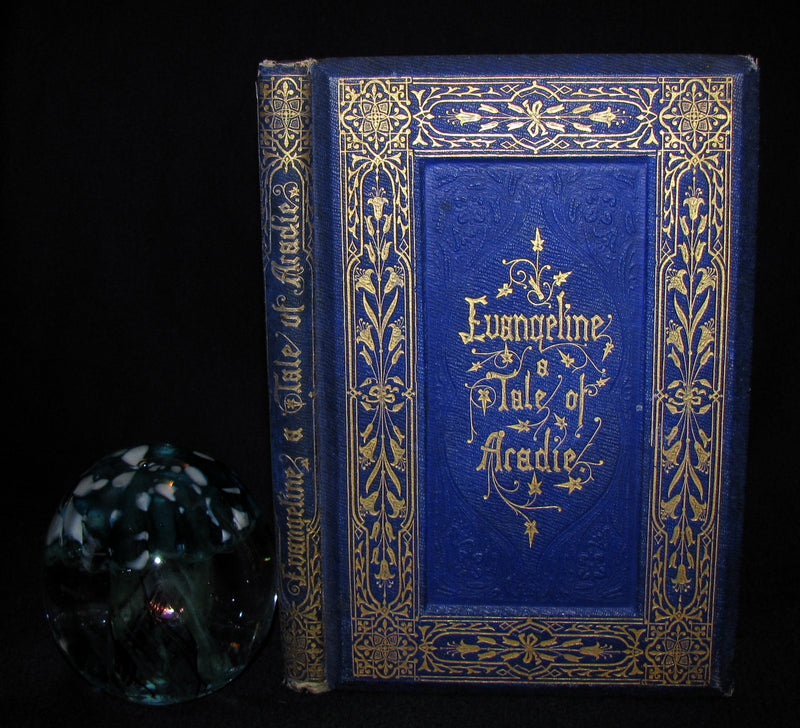 1860 Rare Victorian Book -  Evangeline  A tale of Acadie by Henry Wadsworth Longfellow. Illustrated.
