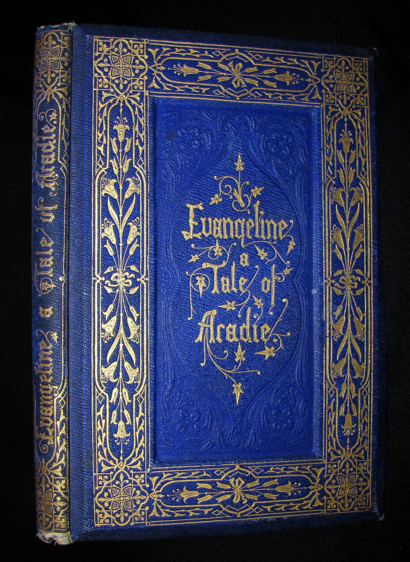 1860 Rare Victorian Book -  Evangeline  A tale of Acadie by Henry Wadsworth Longfellow. Illustrated.