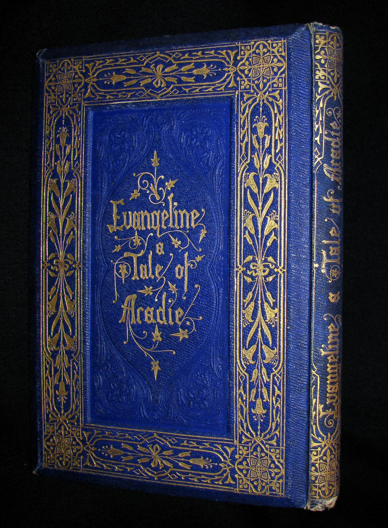 1860 Rare Victorian Book -  Evangeline  A tale of Acadie by Henry Wadsworth Longfellow. Illustrated.