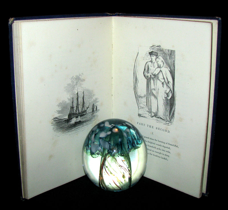 1860 Rare Victorian Book -  Evangeline  A tale of Acadie by Henry Wadsworth Longfellow. Illustrated.