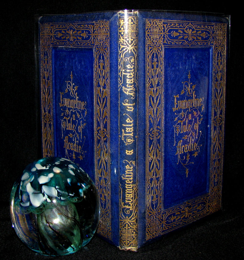 1860 Rare Victorian Book -  Evangeline  A tale of Acadie by Henry Wadsworth Longfellow. Illustrated.