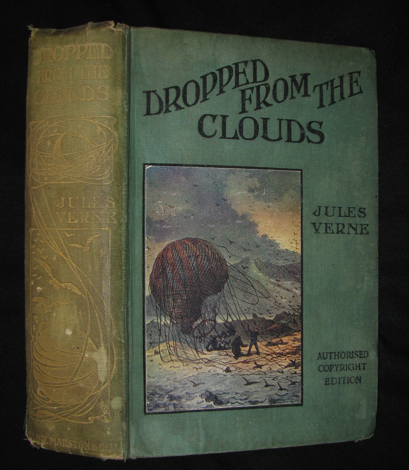 1910 Rare Illustrated Book - Dropped from the Clouds by Jules Verne