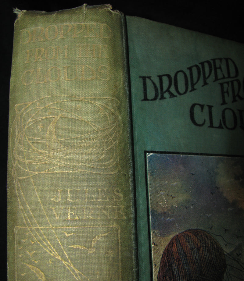 1910 Rare Illustrated Book - Dropped from the Clouds by Jules Verne
