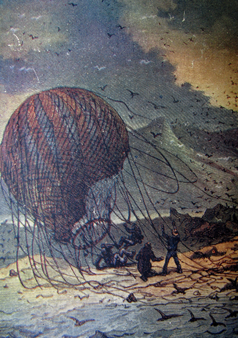 1910 Rare Illustrated Book - Dropped from the Clouds by Jules Verne