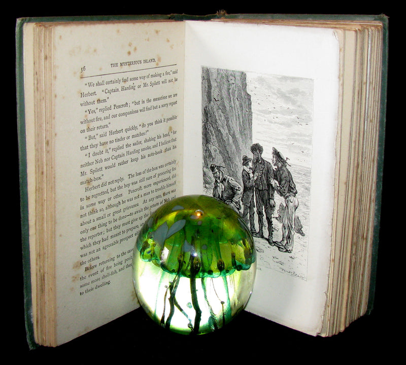 1910 Rare Illustrated Book - Dropped from the Clouds by Jules Verne