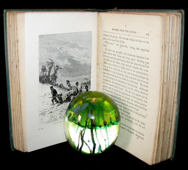 1910 Rare Illustrated Book - Dropped from the Clouds by Jules Verne