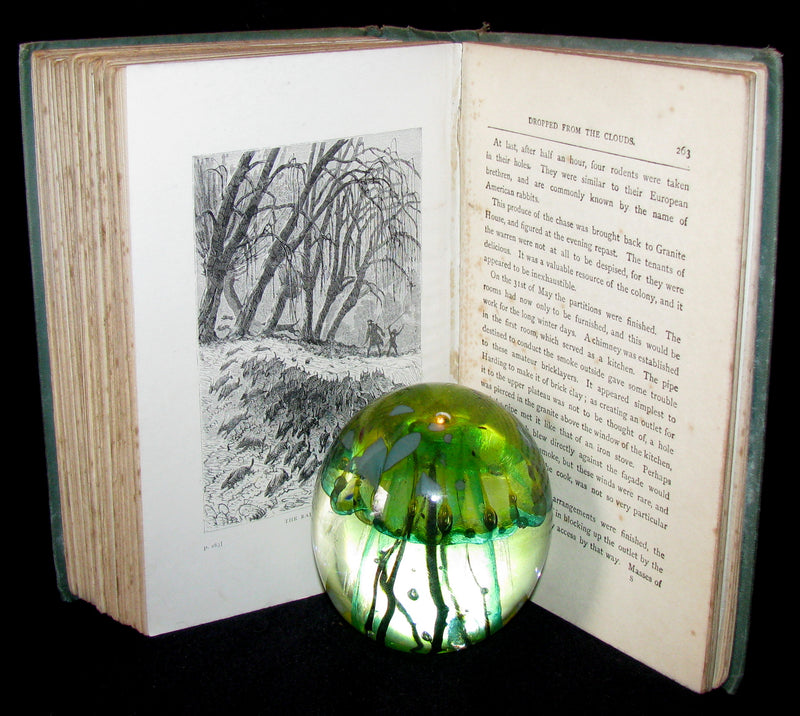 1910 Rare Illustrated Book - Dropped from the Clouds by Jules Verne