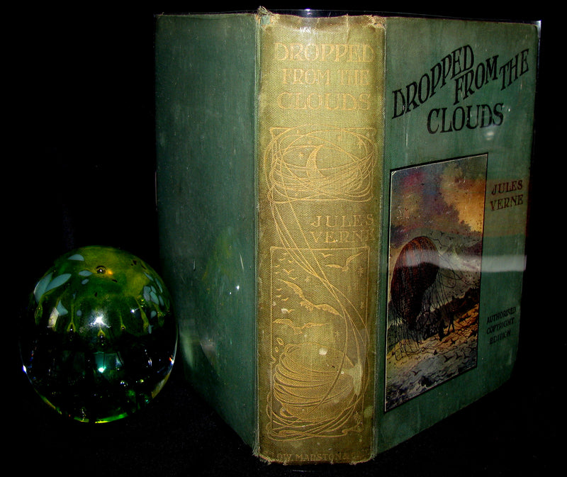 1910 Rare Illustrated Book - Dropped from the Clouds by Jules Verne
