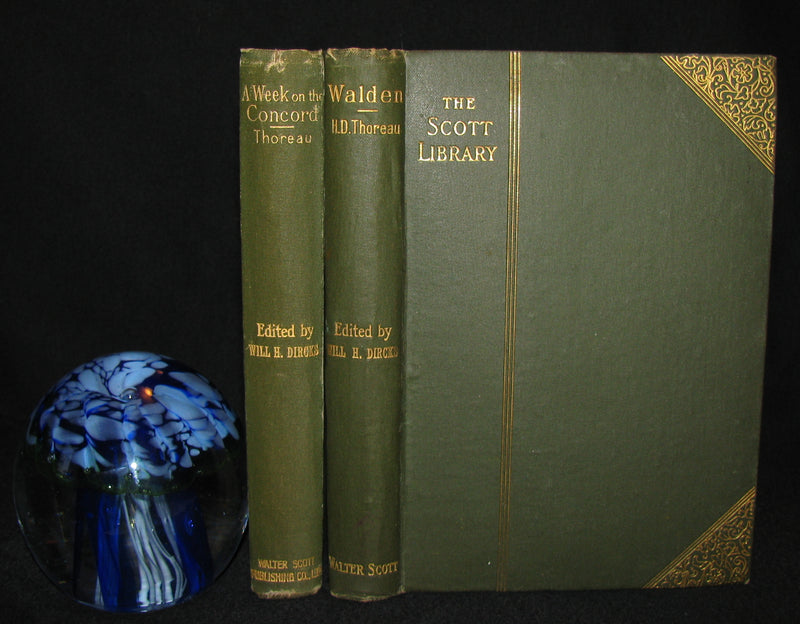 1886 - 1889 Rare Books - WALDEN and A Week on the Concord and Merrimac Rivers by Henry David Thoreau