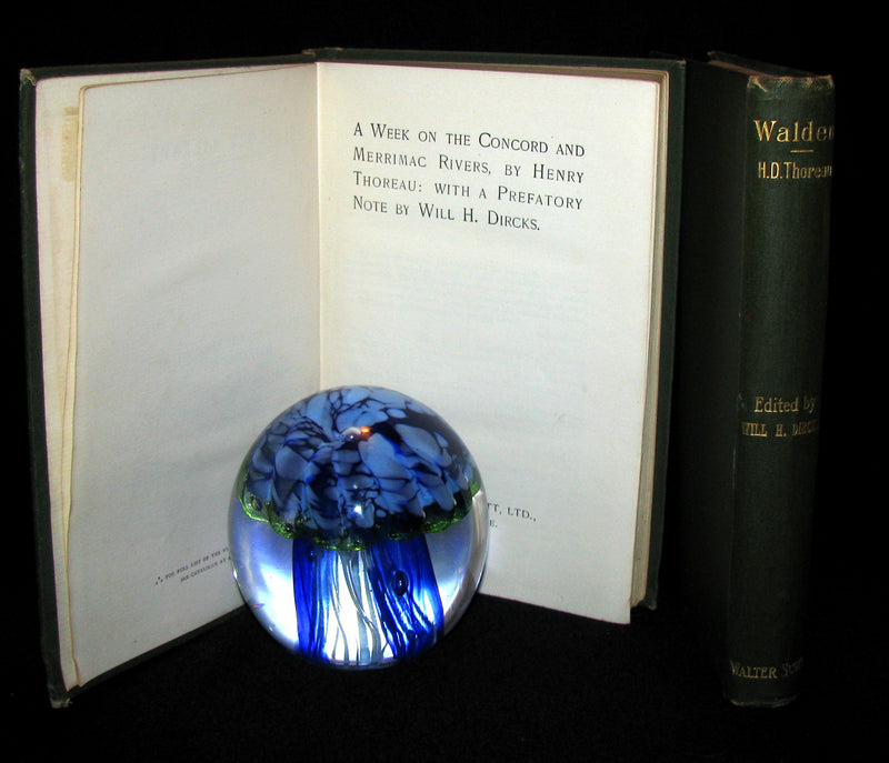 1886 - 1889 Rare Books - WALDEN and A Week on the Concord and Merrimac Rivers by Henry David Thoreau