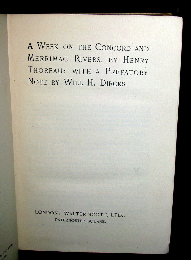 1886 - 1889 Rare Books - WALDEN and A Week on the Concord and Merrimac Rivers by Henry David Thoreau
