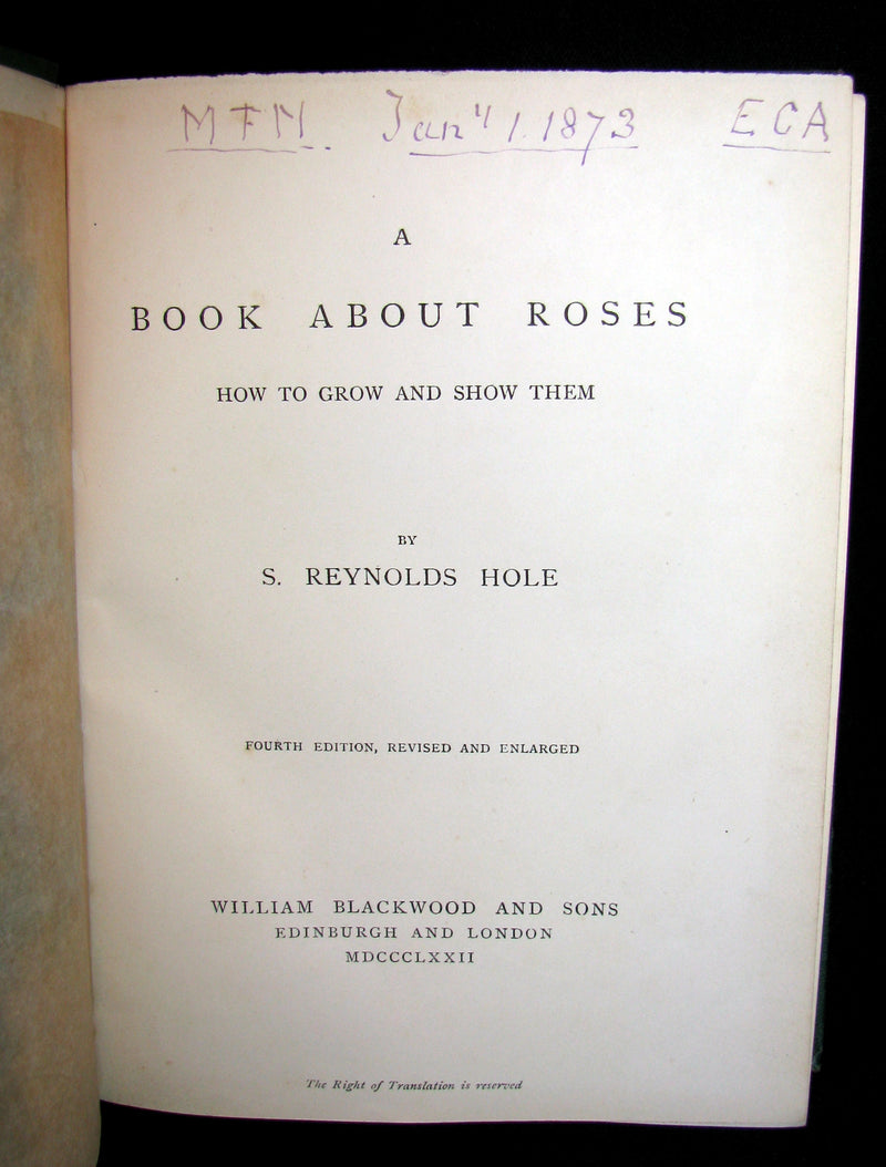 1872 Rare Victorian Gardening Book -  A book about Roses : How to grow and show them