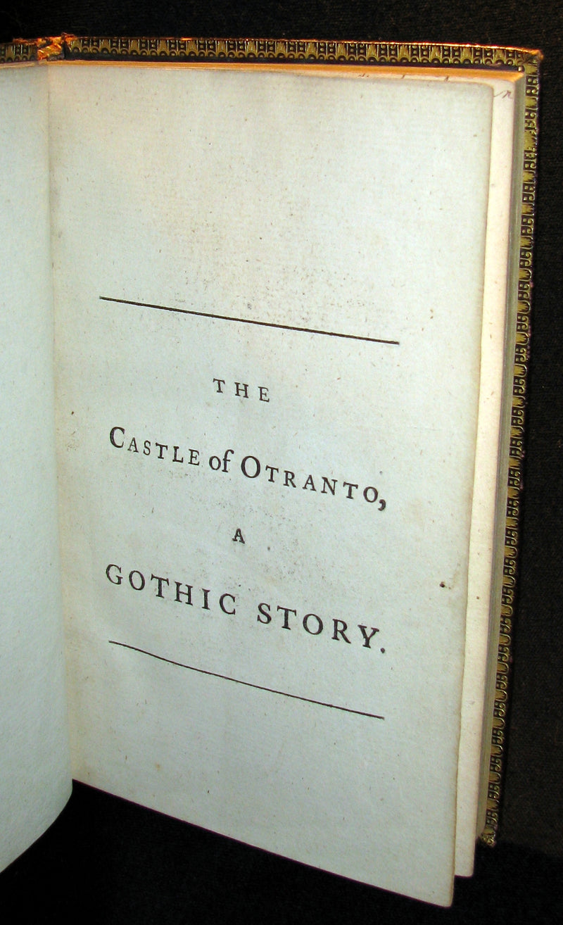 1782 Rare Gothic Book - The Castle of Otranto, a Gothic Story by Horace Walpole