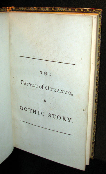 1782 Rare Gothic Book - The Castle of Otranto, a Gothic Story by Horace Walpole