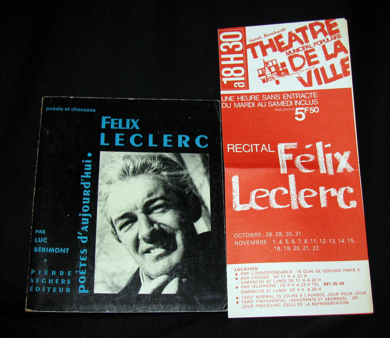 1965 Very Rare Quebec Poet Signed Book - FELIX LECLERC Poetes d'aujourd'hui