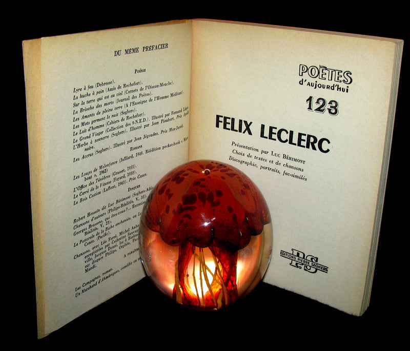 1965 Very Rare Quebec Poet Signed Book - FELIX LECLERC Poetes d'aujourd'hui