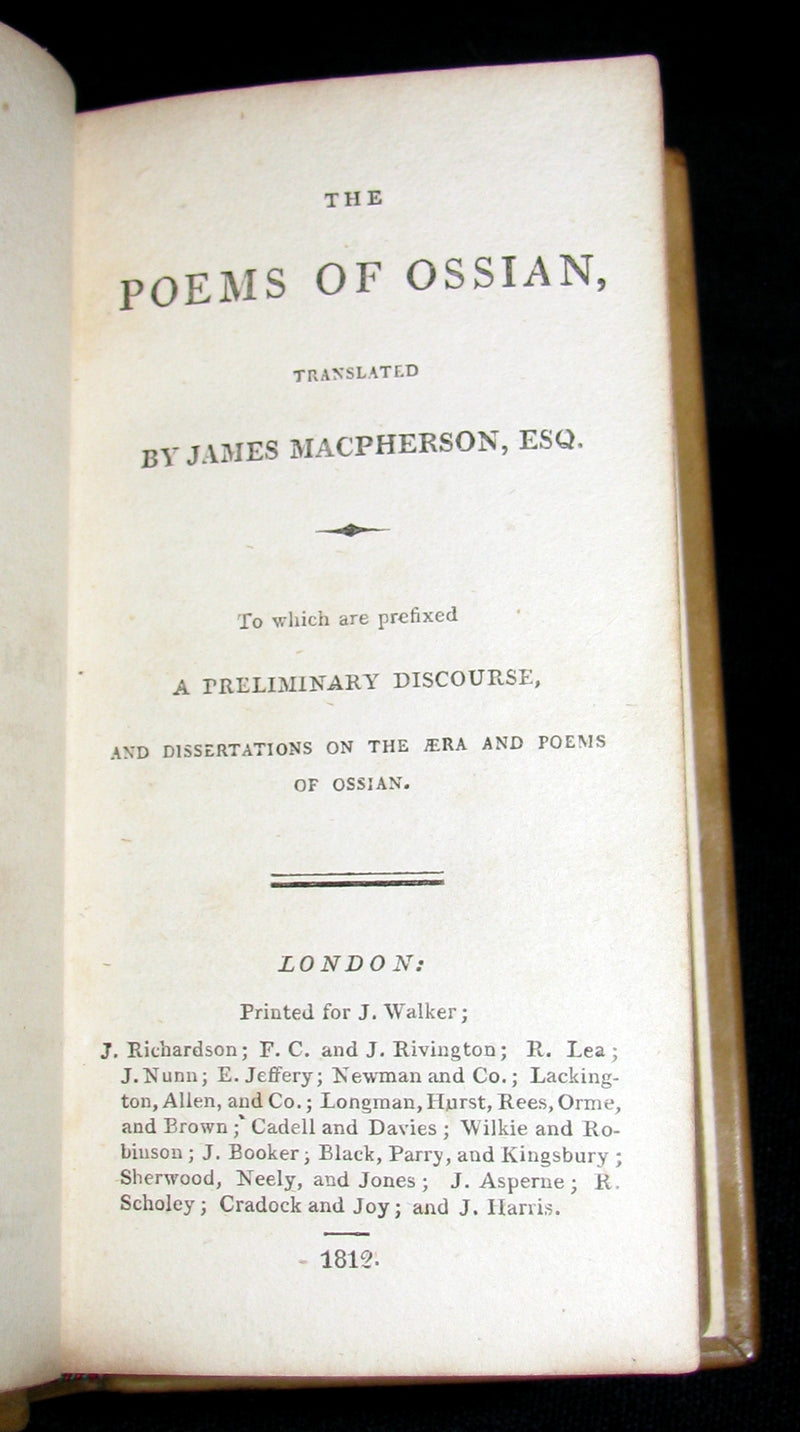 1812 Rare Book - The POEMS of OSSIAN by James Macpherson